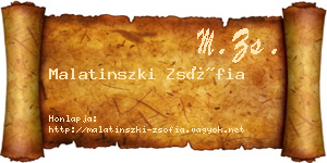 Malatinszki Zsófia névjegykártya