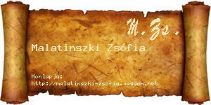 Malatinszki Zsófia névjegykártya