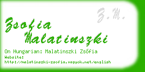 zsofia malatinszki business card