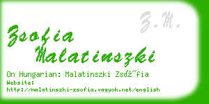 zsofia malatinszki business card